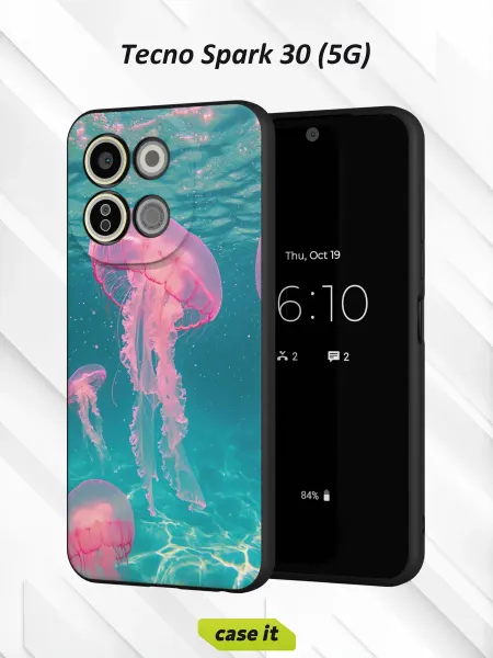 Case it Чехол на Tecno Spark 30 5Gс принтом Медузы