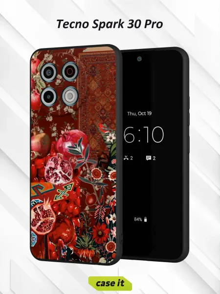 Case it Чехол на Tecno Spark 30 Proс принтом Гранат