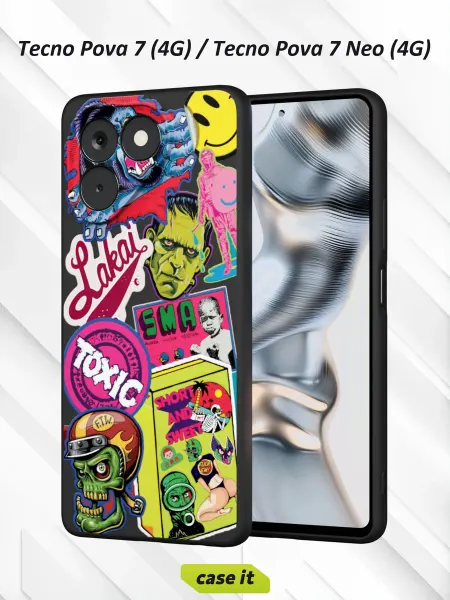 Case it Чехол на Tecno Pova 7 Neoс принтом Toxic mix