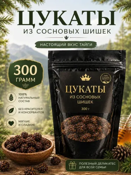 Энергия Леса Цукаты из сосновой шишки полезные натуральные сладости