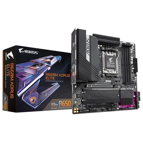 Материнская плата Gigabyte B650M AORUS ELITE, AM5, AMD B650, Micro-ATX, RTL (B650M AORUS ELITE)