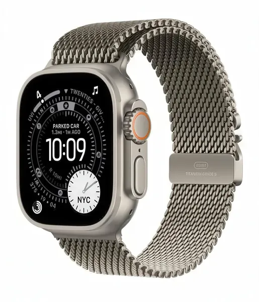 Apple Watch Ultra 3 49mm Natural Titanium with Milanese Loop (L)