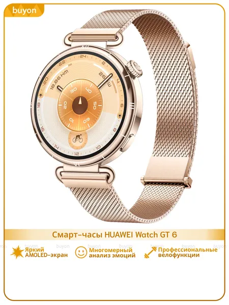 Смарт-часы HUAWEI Watch GT 6 41mm (KSU-B19), Золотое миланское плетение (55020FVW)
