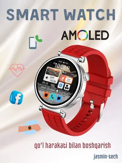 Женские УМНЫЕ ЧАСЫ, беспроводная зарядка, управление жестом, AMOLED