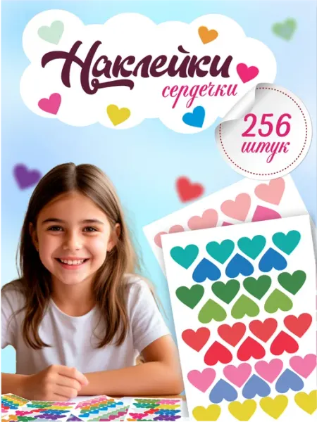 StickerHouse Natali Pank Наклейки, стикеры сердечки детские поощрительные