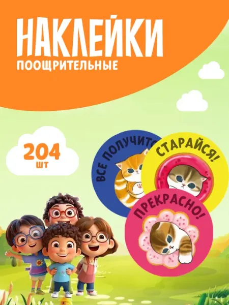 Pank.serg Наклейки, детские, поощрительные для школы и сада
