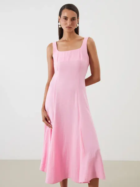 LC Waikiki Платье с U-вырезом и сборкой