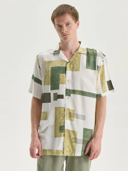 LC Waikiki Рубашка с узором с коротким рукавом для мужчин
