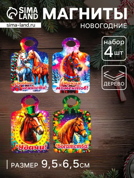 Market_Магниты Набор магнитов на холодильник 4 шт, «Богатства, любви»