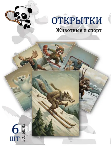 Обниму словами А6 Открытки животные и спорт