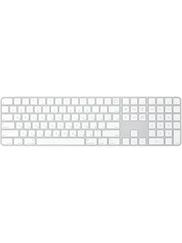 Apple Magic Keyboard with Touch ID and Numeric USB-C Беспроводная ножничная клавиатура, русская раскладка, белая (MXK73)