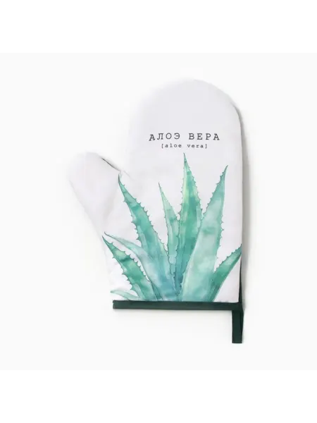 Доляна Варежка-прихватка Алоэ вера 20х27 см для кухни