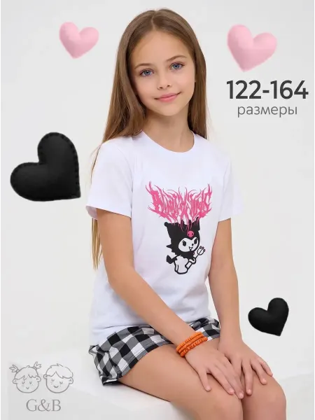 Girls and Boys Пижама детская с шортами kuromi