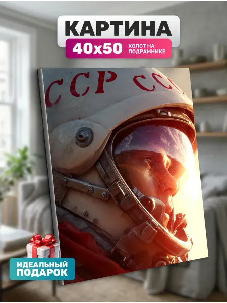 Diamond pixel Картина на холсте Юрий Гагарин 40х50
