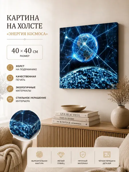 СИМФОНИЯ Картина на холсте 40х40 см Космос