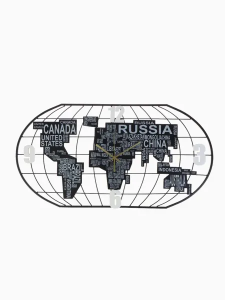 MAXRESALE_1 Настенные часы "Карта мира", бесшумные 40х78 см