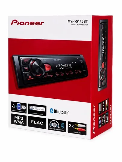 Автомагнитола Pioneer MVH-S145BT, Bluetooth, USB, MP3 медиаресивер - Автомагнитолы
