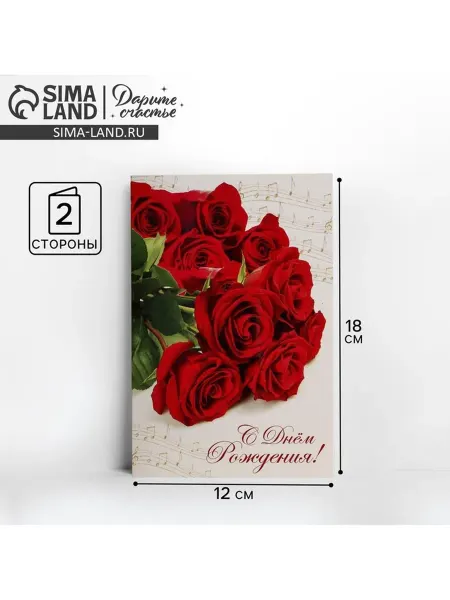 SOLNARIS Открытка С Днем Рождения 12х18 см, 10 шт