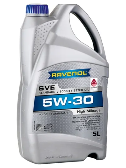 Моторное масло RAVENOL SVE 5W-30 для автомобилей с большим пробегом, 5 литров - Моторные масла