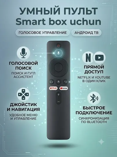 Пульт для Smart TV Box и Android приставки с голосовым управлением универсальный Bluetooth