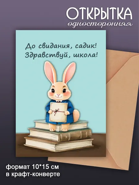 Открытка выпускнику детского сада здравствуй школа