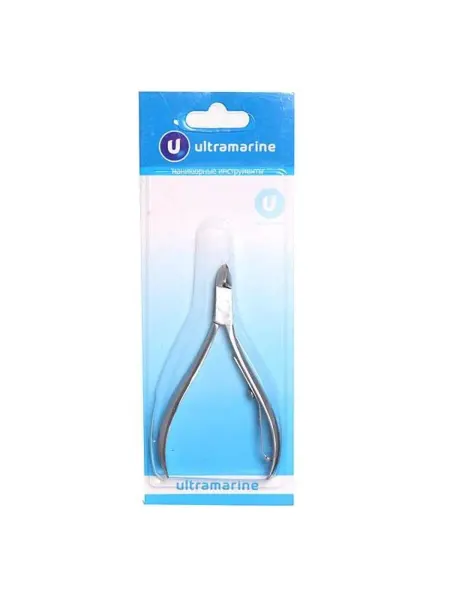 Ultramarine Кусачки для кутикулы широкие пружинные 9 см серебро