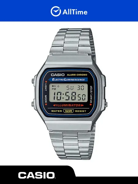 Casio Часы наручные электронные кварцевые спортивные серебряные