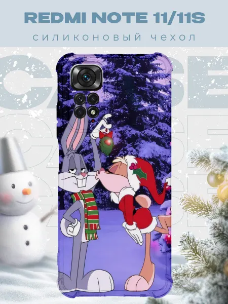 PRINTberries Новогодний чехол для телефона Redmi Note 11 11S багс бани