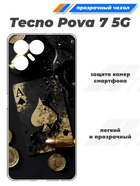 SuperPrint Чехол прозрачный для Tecno Pova 7 5G