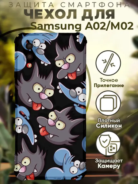 PRINTberries Чехол на SAMSUNG A02 с принтом симпсоны кот