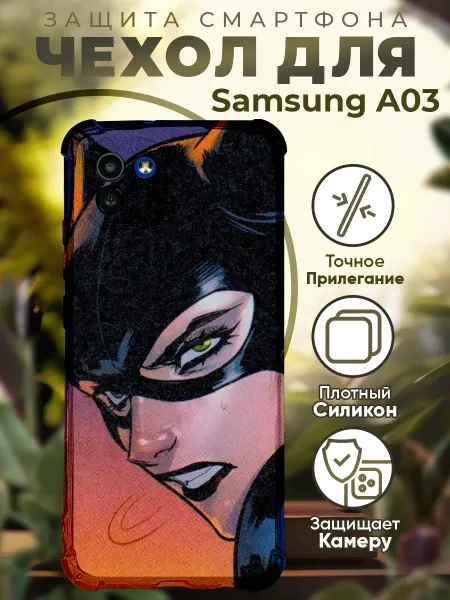 PRINTberries Чехол на SAMSUNG A03 с принтом женьщина кошка