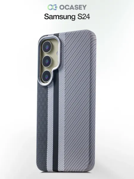 О'кейси Чехол на Samsung Galaxy S24 карбоновый