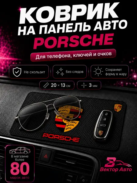 Вектор Авто Коврик на панель авто Porsche