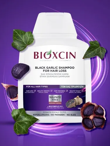 BIOXCIN Шампунь c Черным Чесноком против выпадения волос, Black Garlic Anti-Hair Loss, 100мл