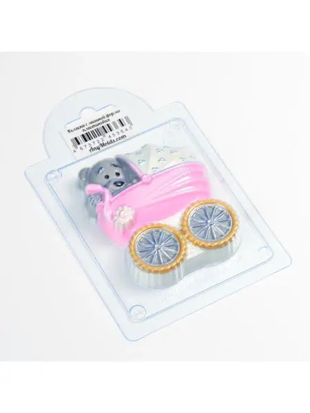 AnyMolds Коляска с мишкой форма для мыла