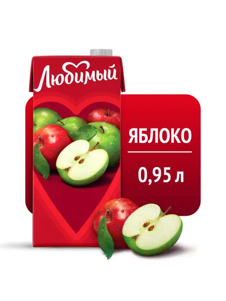 Любимый Напиток сокосодержащий со вкусом Яблока, осветленный 0.95л