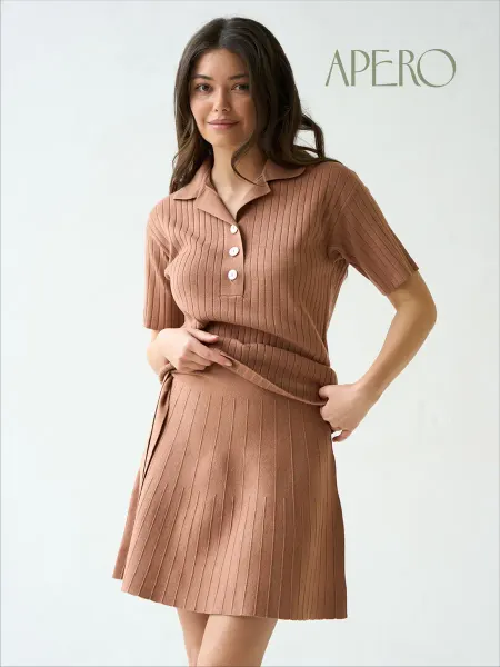 APERO knit&home Юбка мини короткая с завязками