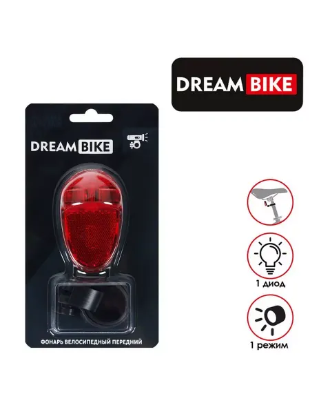 Dream Bike Фонарь велосипедный JY-399T-1, задний, 1 диод, 1 режим