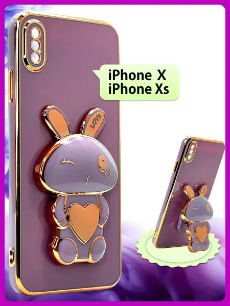 РИНОФОН Чехол подставка с попсокет на Apple iPhone X, iPhone Xs