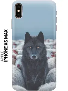 Силиконовый чехол на Apple iPhone XS Max с принтом "Волк среди овец"