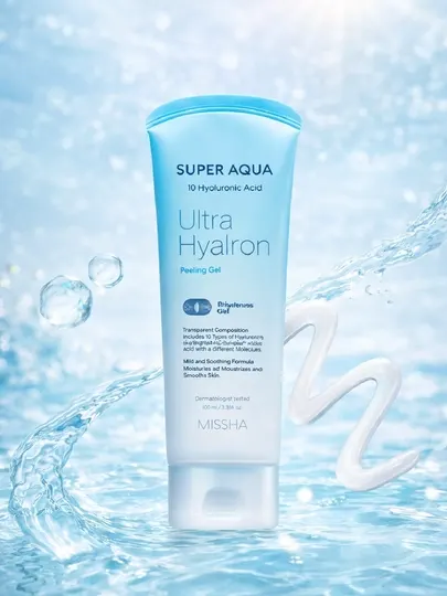 MISSHA Super Aqua Ultra Hyalron Peeling Gel пилинг-гель для лица, с гиалуроновой кислотой