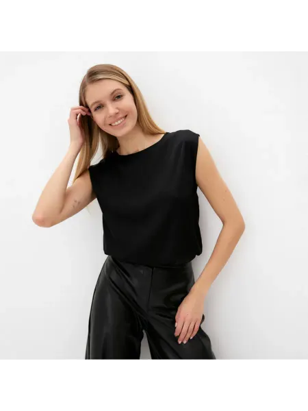 Minaku Женская чёрная майка 46 размера, спортивная, Casual