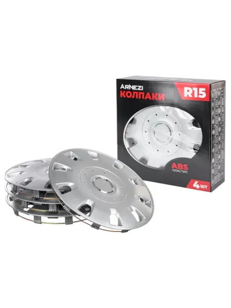 ARNEZI Колпаки R15 на колеса Maffei 4шт (серебристые) ABS-пластик