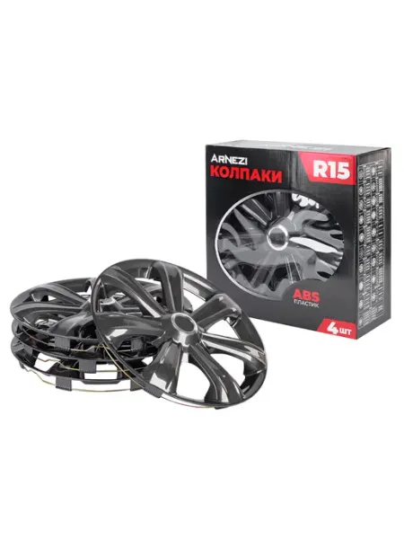 ARNEZI Колпаки R15 на колеса Sirrah 4шт (графитовые) ABS-пластик