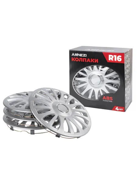 ARNEZI Колпаки R16 на колеса Sapphire 4шт серебристые ABS-пластик