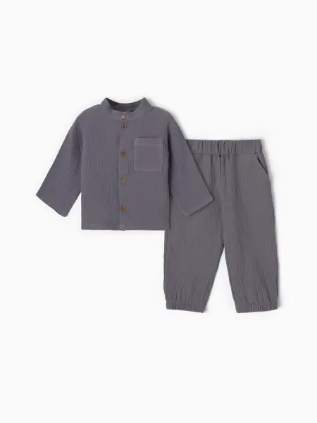 KAFTAN Детский спортивный костюм из муслина, серый, 26 размер