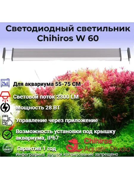 Chihiros Aquatic Studio Светодиодный светильник для аквариума Chihiros W60