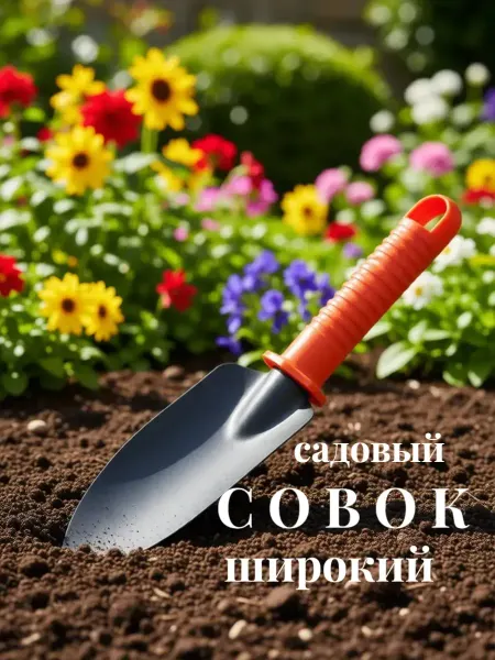 Совок посадочный садовый металлический широкий