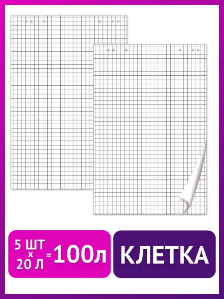 Brauberg Блокноты для флипчарта в комплекте 5 штук, 20 листов