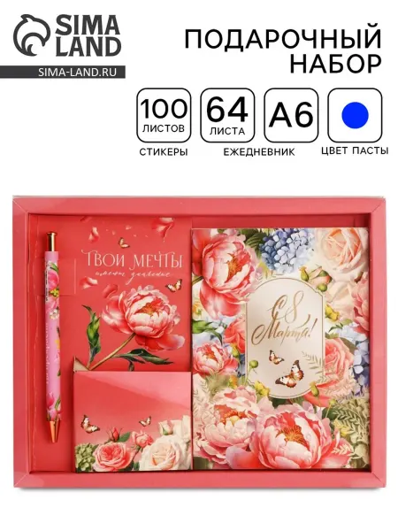 SOLNARIS Подарочный набор А6 ежедневник и ручка